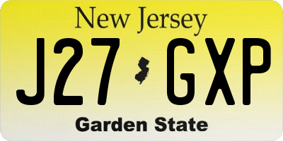 NJ license plate J27GXP