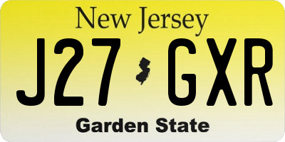 NJ license plate J27GXR