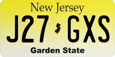 NJ license plate J27GXS