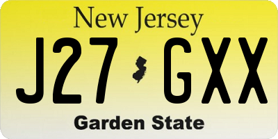 NJ license plate J27GXX