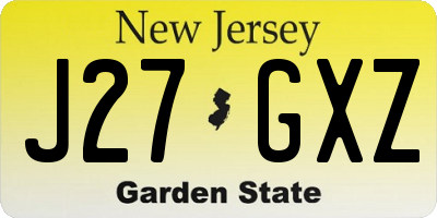NJ license plate J27GXZ