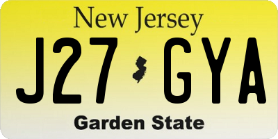 NJ license plate J27GYA