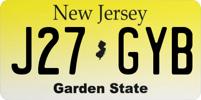NJ license plate J27GYB