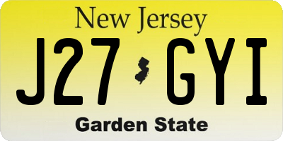 NJ license plate J27GYI