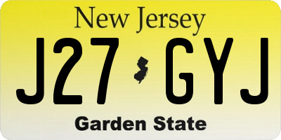 NJ license plate J27GYJ