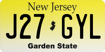 NJ license plate J27GYL