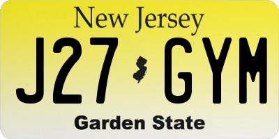 NJ license plate J27GYM