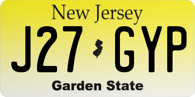 NJ license plate J27GYP