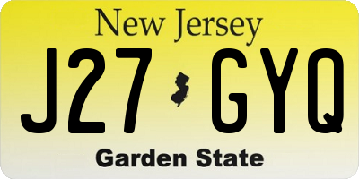 NJ license plate J27GYQ