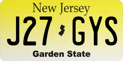 NJ license plate J27GYS
