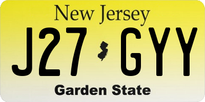NJ license plate J27GYY