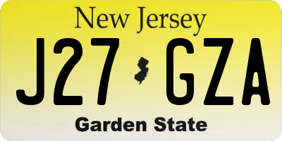 NJ license plate J27GZA