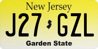 NJ license plate J27GZL