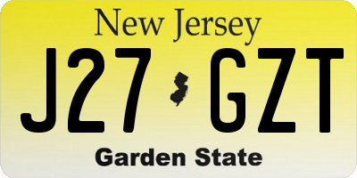 NJ license plate J27GZT