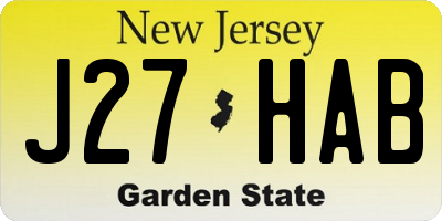 NJ license plate J27HAB