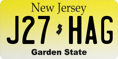 NJ license plate J27HAG