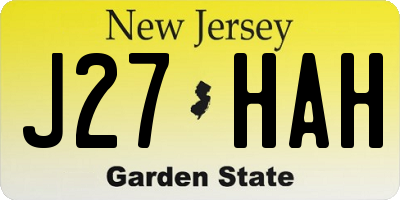 NJ license plate J27HAH
