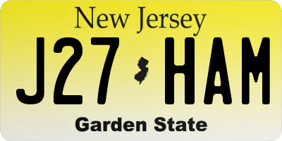 NJ license plate J27HAM