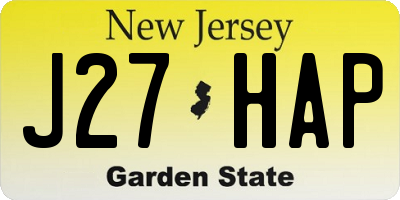 NJ license plate J27HAP