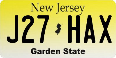 NJ license plate J27HAX