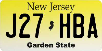 NJ license plate J27HBA