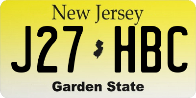 NJ license plate J27HBC
