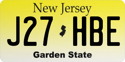 NJ license plate J27HBE