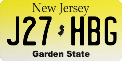 NJ license plate J27HBG