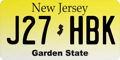 NJ license plate J27HBK