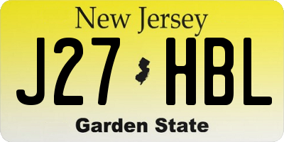 NJ license plate J27HBL