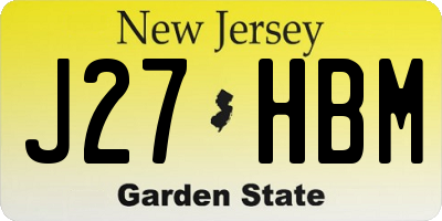 NJ license plate J27HBM