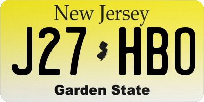NJ license plate J27HBO