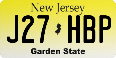 NJ license plate J27HBP