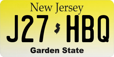 NJ license plate J27HBQ
