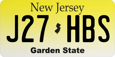 NJ license plate J27HBS