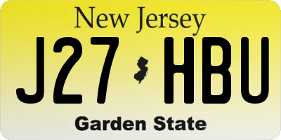 NJ license plate J27HBU