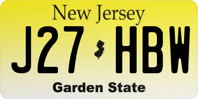 NJ license plate J27HBW