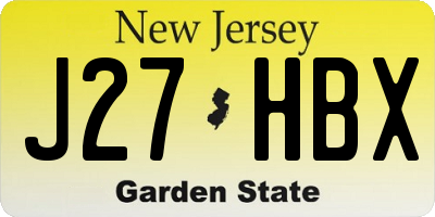 NJ license plate J27HBX