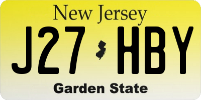 NJ license plate J27HBY