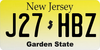 NJ license plate J27HBZ