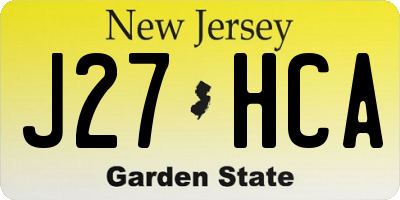 NJ license plate J27HCA