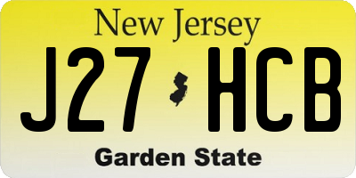 NJ license plate J27HCB