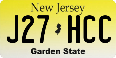NJ license plate J27HCC
