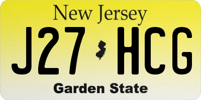 NJ license plate J27HCG