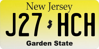 NJ license plate J27HCH
