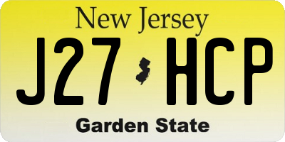 NJ license plate J27HCP