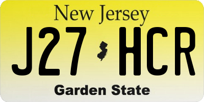 NJ license plate J27HCR