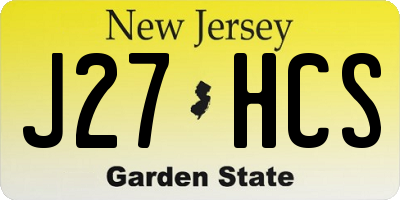 NJ license plate J27HCS
