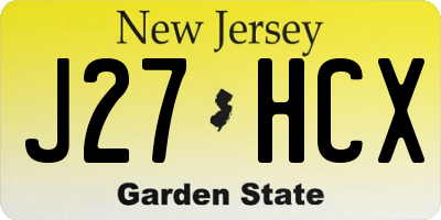 NJ license plate J27HCX