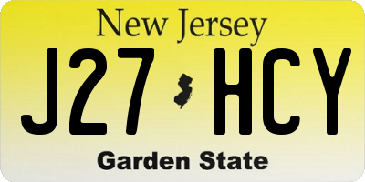 NJ license plate J27HCY
